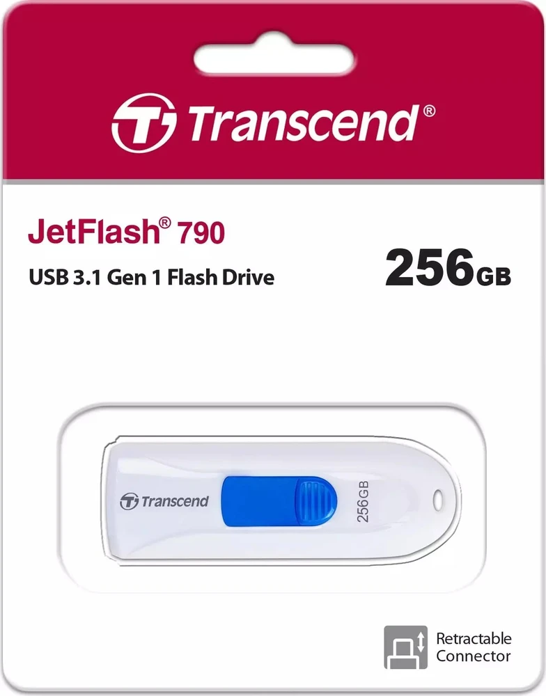 USB atmintinė „Transcend JetFlash 790“, 256 GB (TS256GJF790W)