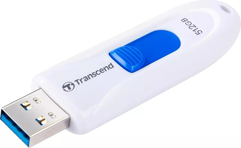 Transcend „JetFlash 790“ USB atmintinė, 512 GB, USB A tipo, 3.2 kartos 1 (3.1 kartos 1), juoda, balta