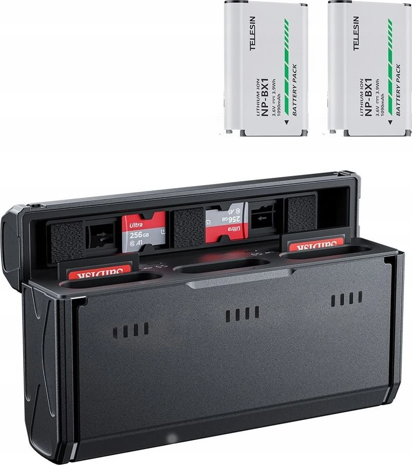USB C tipo įkroviklis + 2 baterijos, Sony Np-bx1 Npbx1 Telesin / Cmr-001