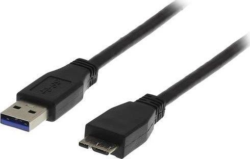 DELTACO USB 3.0 laidas, A tipo - „Micro B“ tipo lizdas, 2m, juodas USB3-020S