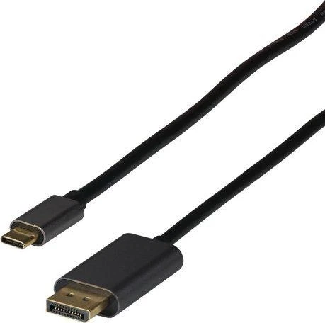 USB-C į DisplayPort 2m kabelis su juodais antgaliais