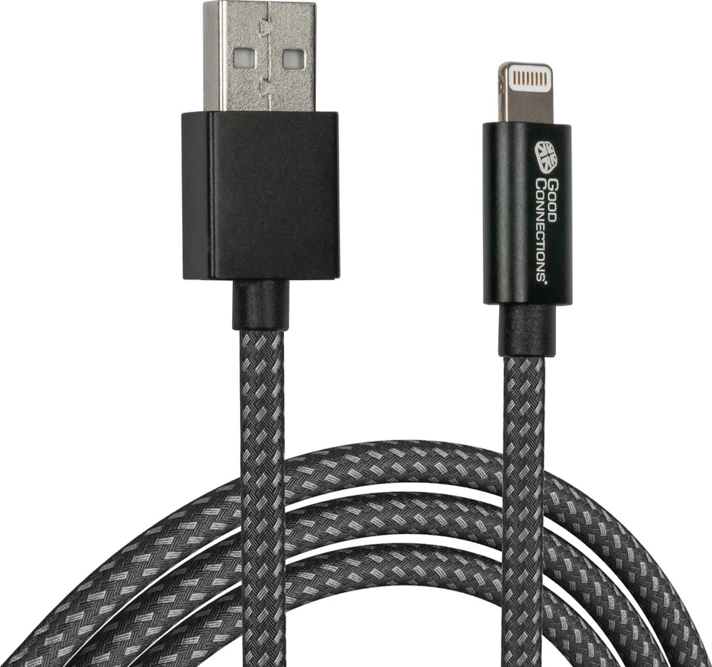 Nezatříděno USB Good Connections USB-A - Lightning kabelis 0,5 m juodas (2510-AL005S)