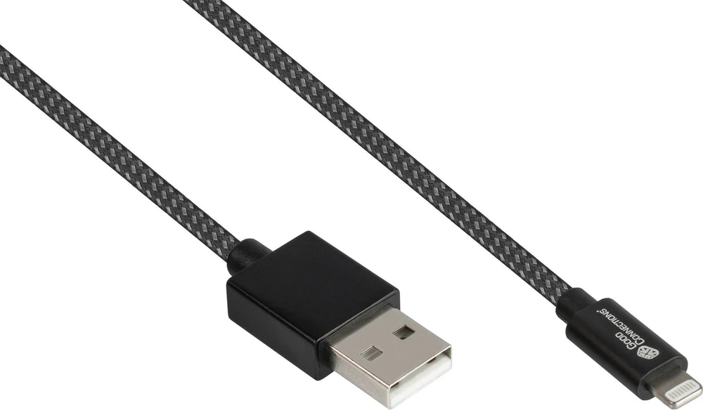 Nezatříděno USB Good Connections USB-A - Lightning kabelis 0,5 m juodas (2510-AL005S)