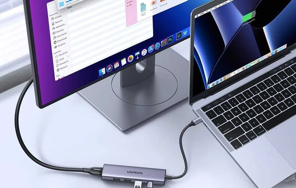 Ugreen CM511 15597 5in1 USB-C šakotuvas – USB-C PD / HDMI / 3x USB-A 3.0 – pilkos spalvos