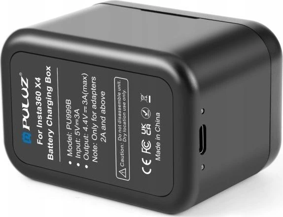 USB įkroviklis Puluz PU999B 2 akumuliatoriams, skirtas „Insta360 X4“