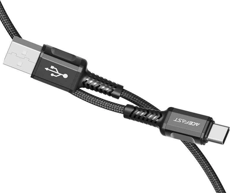 USB-C ir USB-C laidas 1.2 m Acefast C1-04 (juodas)