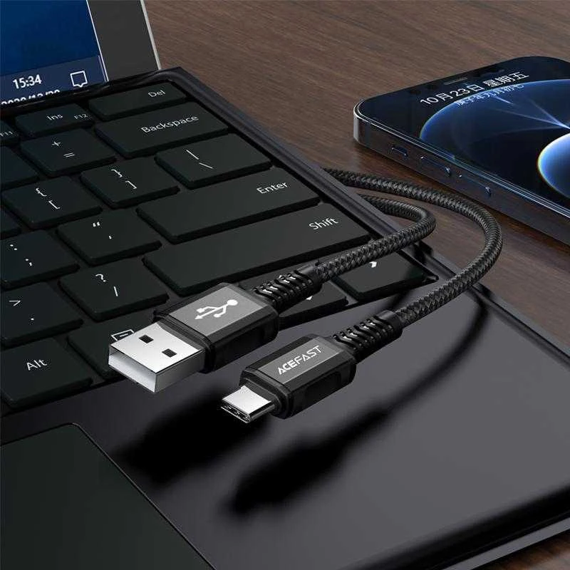 USB-C ir USB-C laidas 1.2 m Acefast C1-04 (juodas)