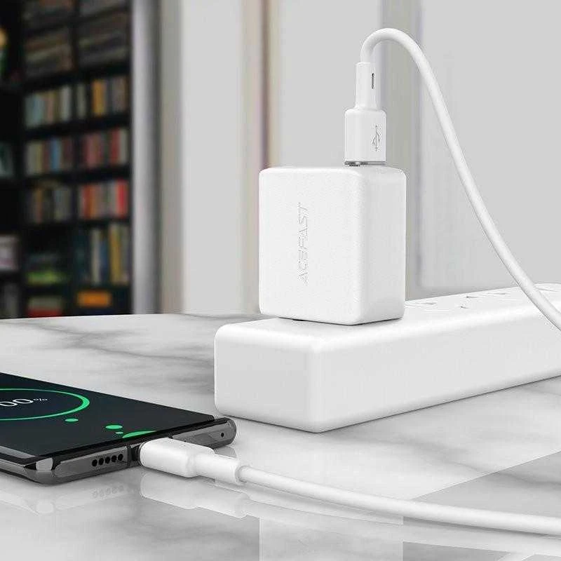 USB kabelis Acefast C2-04 USB-A į USB-C 1.2m baltas