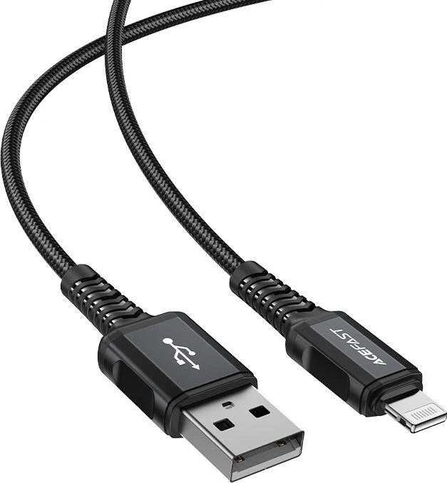 USB laidas Acefast C4-02 MFi USB-A iki Lightning 1.8m juodas
