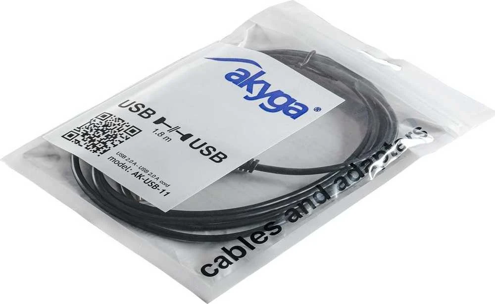 "Akyga" USB kabelis AK-USB-11 USB A (m) / USB A (m) ver. 2.0 1.8m