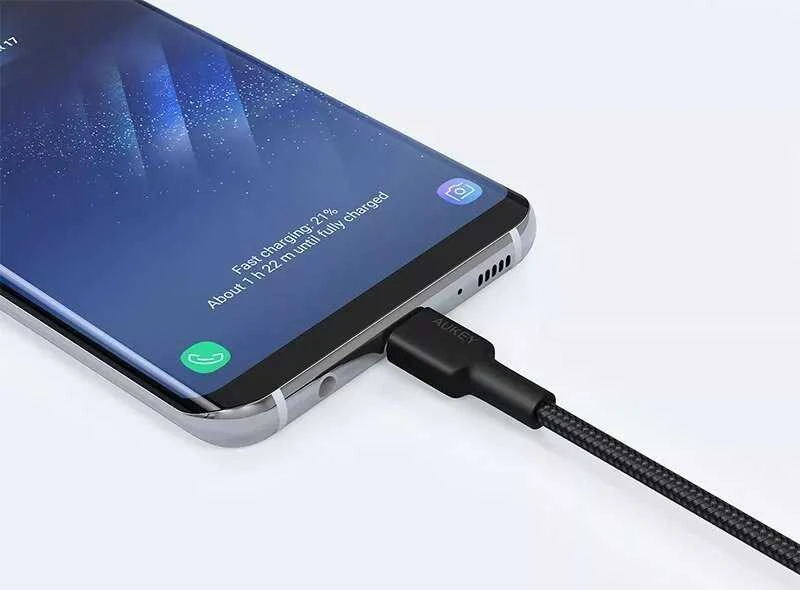 USB Kabelis - AUKEY CB-CD30 0.9m USB A į USB C Greito Įkrovimo Juodas
