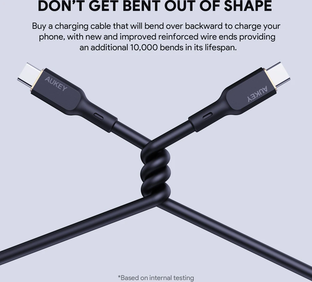 USB kabelis Aukey USB-C - USB-C 1,8 m juodas (Aukey)