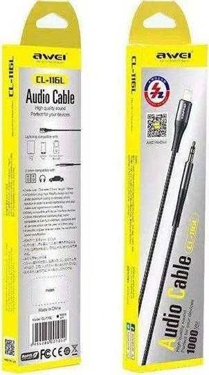 AWEI Adapteris CL-116L Lightning/Jack 3.5juodos spalvos/juodos spalvos