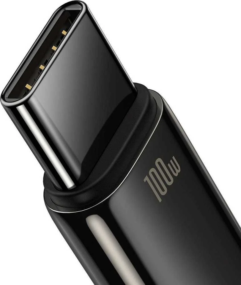 Baseus volframo auksinis kabelis USB prie USB-C, 100 W, 1 m (juodas)