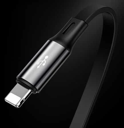 USB kabelis Baseus Golden Loop Three-in-One Micro+Lightning+Type-C 3.5A 1.2m juodas CAMLT-JH01