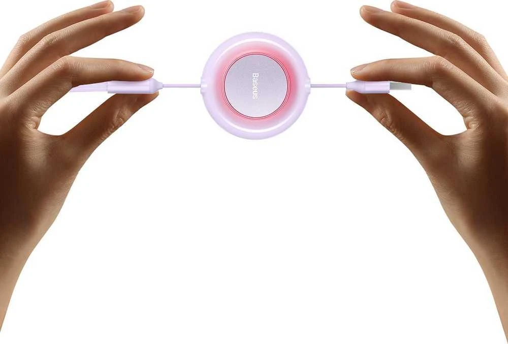 Baseus Bright Mirror 2 3-in-1 USB kabelis skirtas micro USB - USB-C - Lightning 3.5A 1.1m – Violetinė