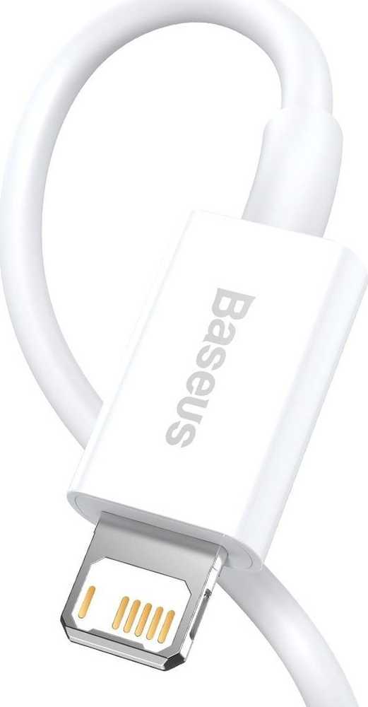 USB kabelis Baseus Superior iš USB į Lightning 2.4A 0.25m baltas CALYS-02