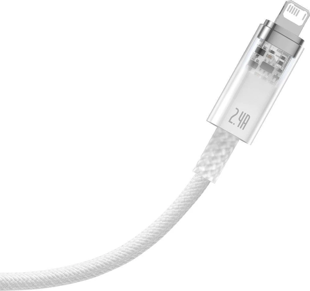 Greito įkrovimo kabelis Baseus USB-A su Lightning Explorer Series 2m, 2.4A (baltas)