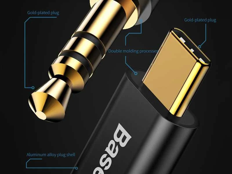 Baseus Yiven audio kabelis USB-C - 3.5mm AUX 1.2m - Juodas