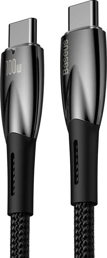 Baseus Glimmer USB-C – USB-C įkroviklis, 100W, 1m (fekete)