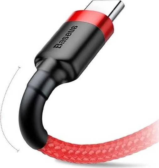 Baseus Cafule kabelis USB-C PD 2.0 QC 3.0 60W 1m - Raudonas