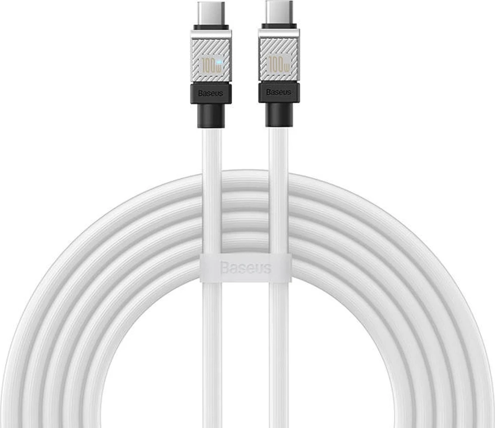 USB-C laidas su USB-C Baseus CoolPlay 100W 2m (baltas)