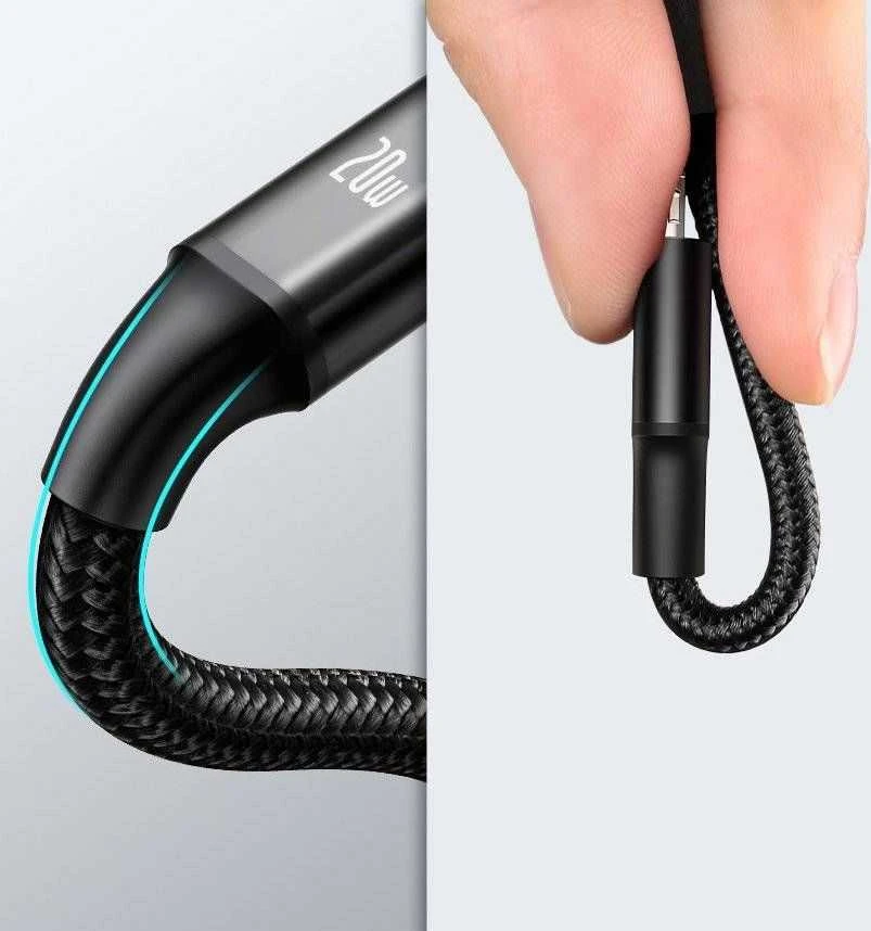Kabelis USB C - 3 kištukai (USB C (iki 15W), micro USB (iki 10W), lightning (iki 20W)) 1.5m juodas Rapid BASEUS