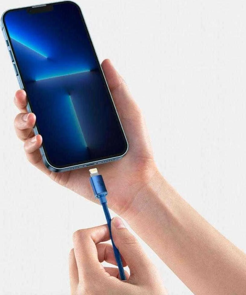 Baseus Crystal USB-C – Lightning laidas 20W 1.2m – Mėlynas