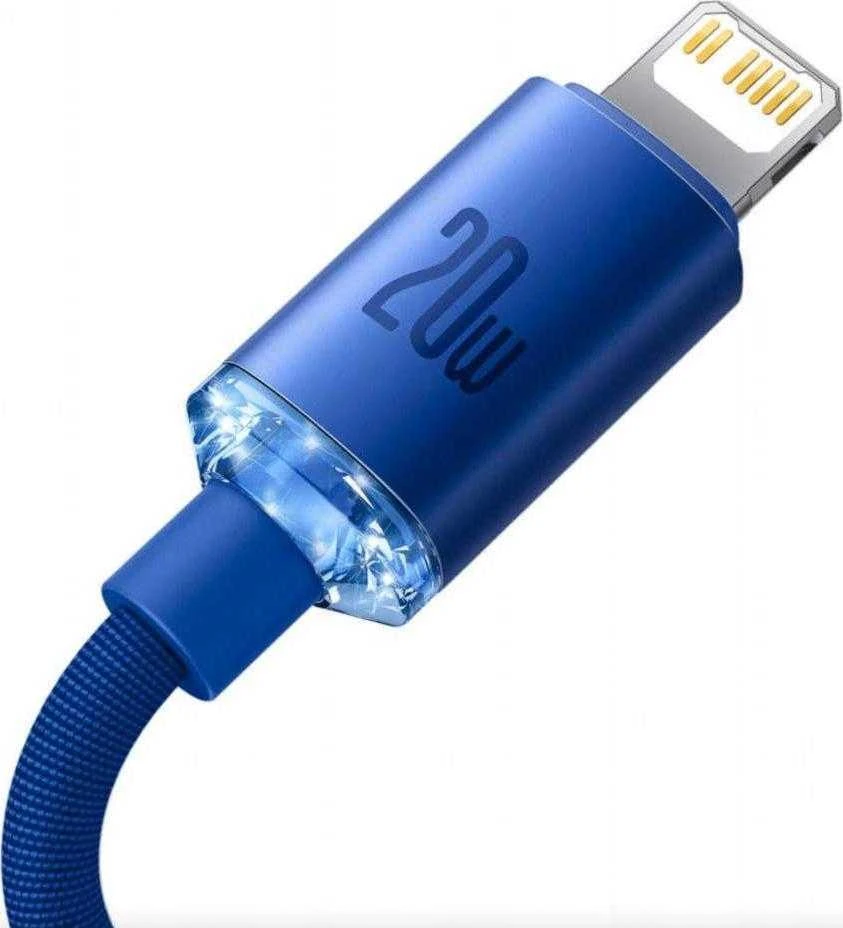 Baseus Crystal USB-C – Lightning laidas 20W 1.2m – Mėlynas