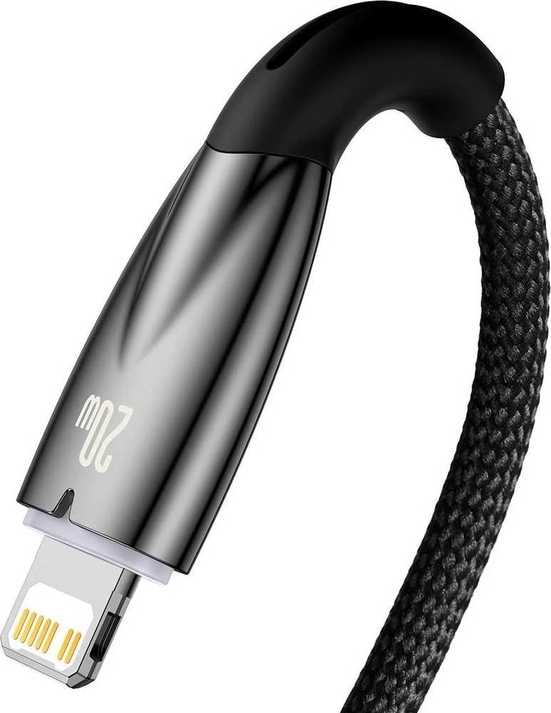 USB-C laidas, skirtas Lightning Baseus Glimmer Series, 20W, 2m (juodas)