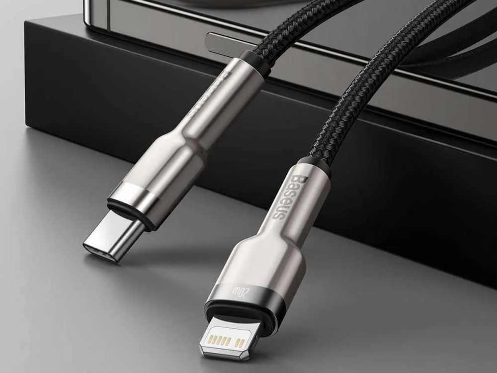 Baseus Cafule USB-C į Lightning kabelis 20W 2m - Juodas