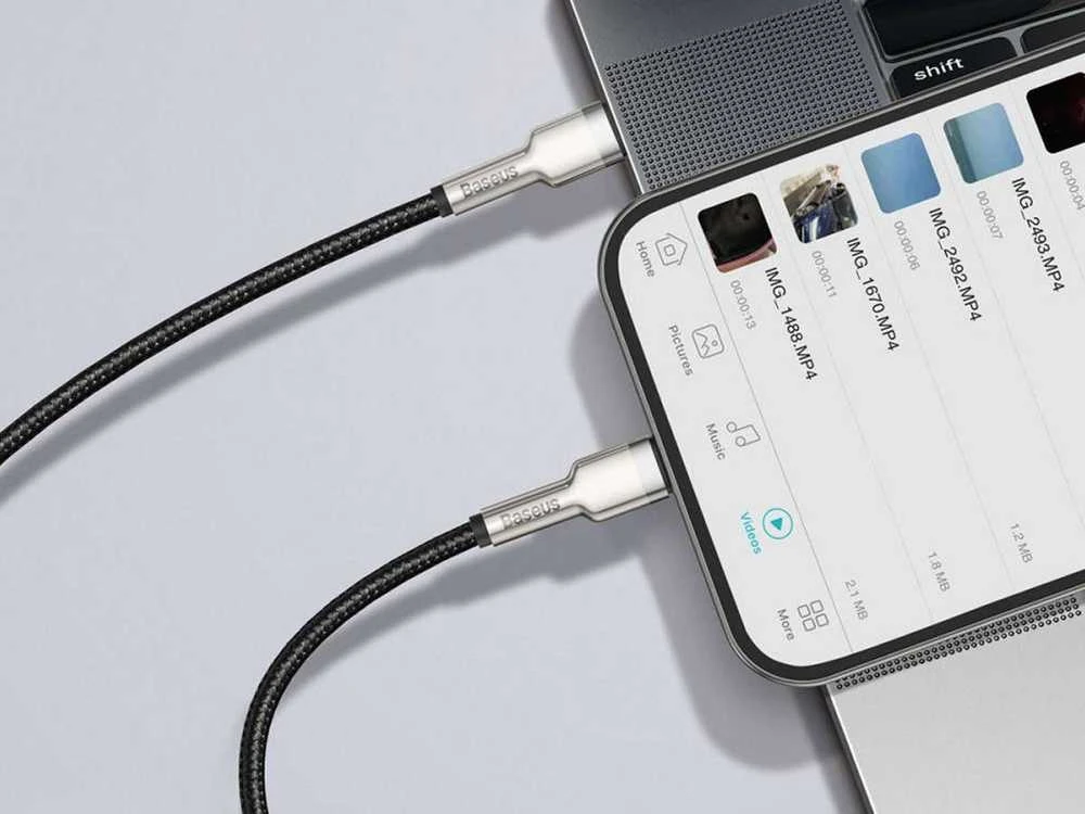 Baseus Cafule USB-C į Lightning kabelis 20W 2m - Juodas