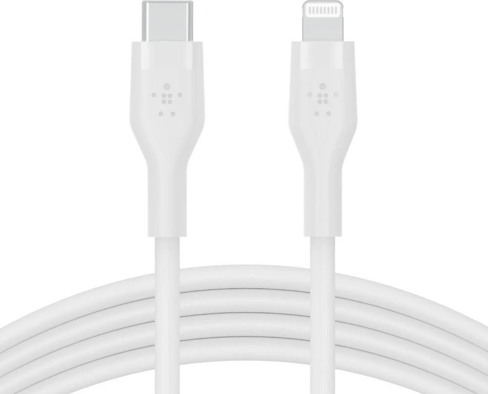 Belkin CAA009bt2MWH „Boost Charge“ USB-C – „Lightning“ silikoninis 2,0 m baltas