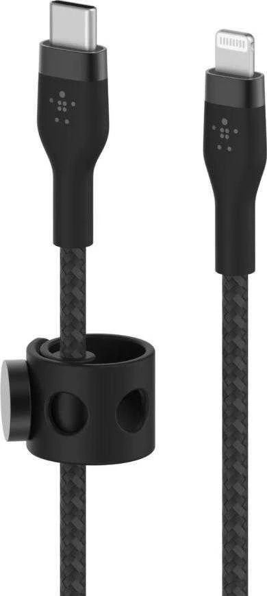 Belkin CAA011bt3MBK BOOST CHARGE™ USB-C LTG silikoninis pintas 3 m juodas