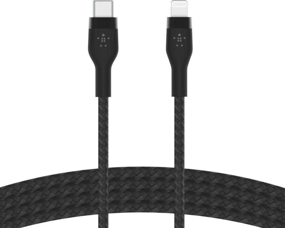 Belkin CAA011bt3MBK BOOST CHARGE™ USB-C LTG silikoninis pintas 3 m juodas
