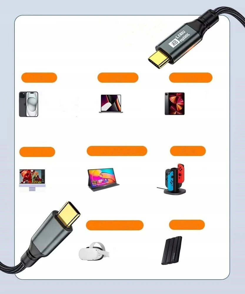 USB kabelis Bounn USB-C - USB-C 3 m juodas (JL-8KC2220-3M)