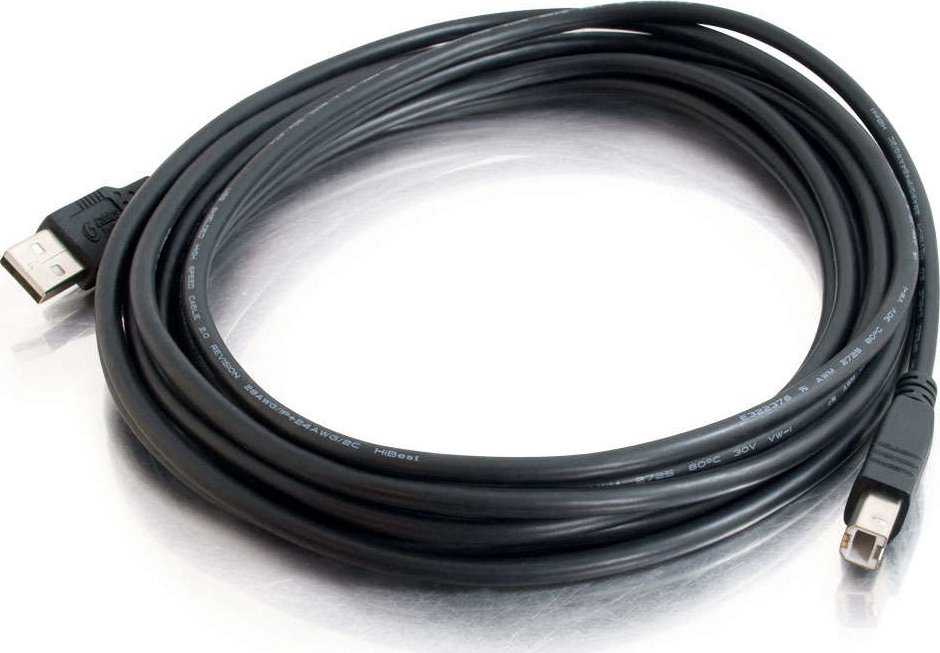 C2G USB 2.0 A/B laidas, 2 m, juodas