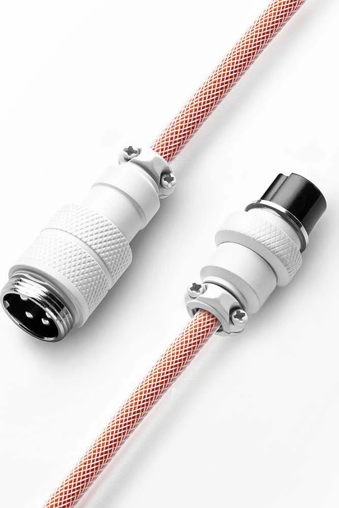 Klaviatūra CableMod PRO Coiled Cable susuktas klaviatūros laidas USB-C į USB Type A, Orangesicle – 150cm