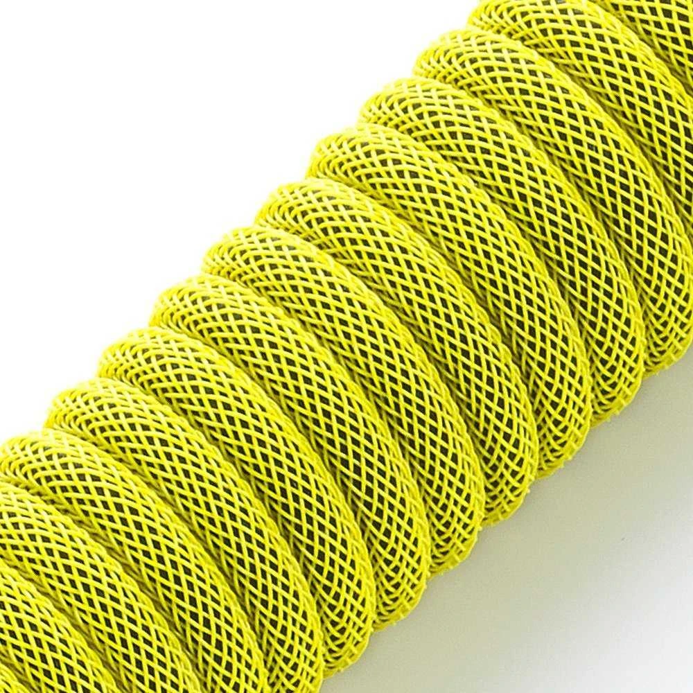 Klaviatūra CableMod PRO Coiled Cable susuktas klaviatūros laidas USB-C į USB Type A, Dominator Geltona – 150cm