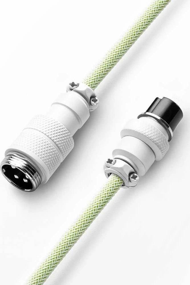 Klaviatūra CableMod PRO Coiled Cable susuktas klaviatūros laidas USB-C į USB Type A, Lime Sorbet – 150cm