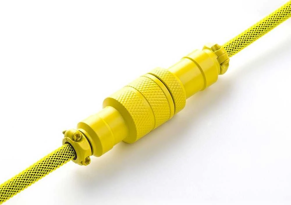 Klaviatūra CableMod PRO Coiled Cable susuktas klaviatūros laidas USB-C į USB Type A, Dominator Geltona – 150cm