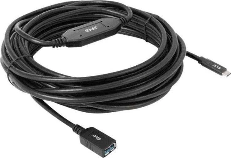 USB kabelis Club 3D USB-A - USB-C 10 m Juodas (CAC- 1538)