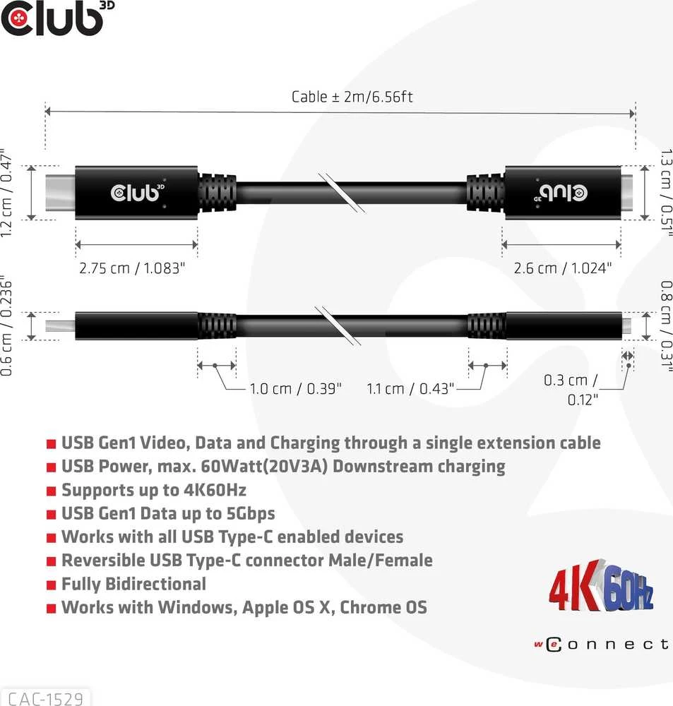 Club 3D CLUB3D CAC-1531 kabelis USB-C