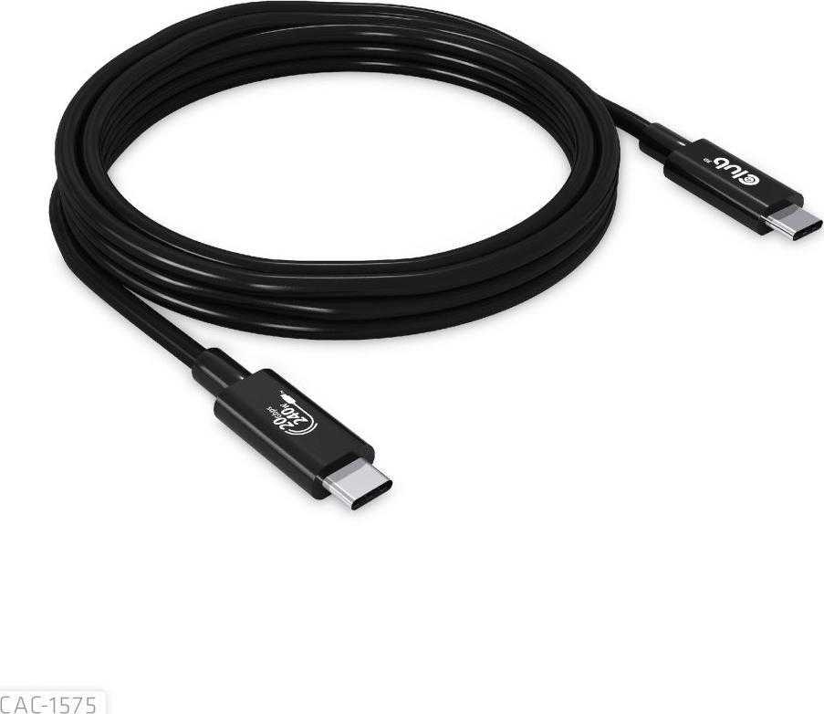 USB kabelis Club 3D USB-C - USB-C 2 m Juodas (CAC- 1575)