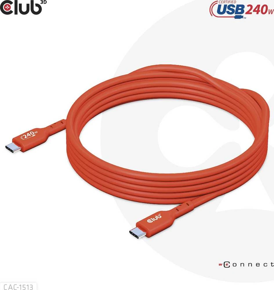 CLUB 3D USB2 Type-C dvikryptis kabelis 3m