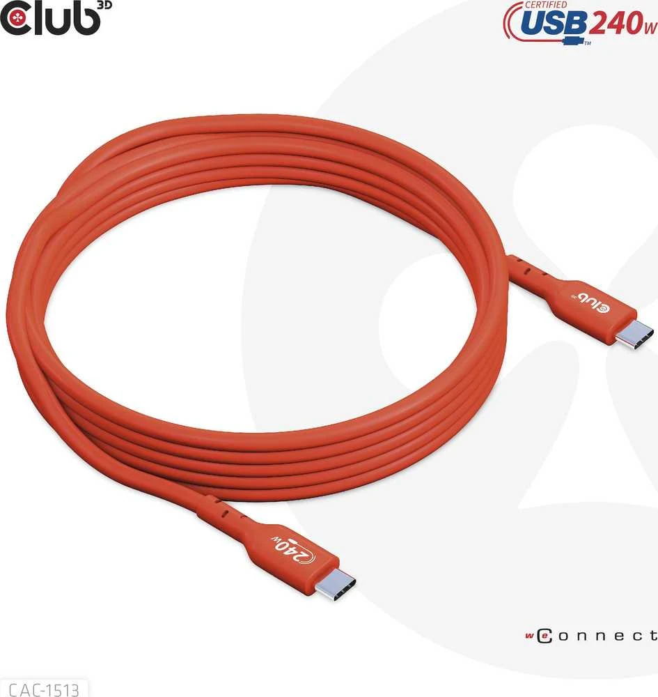 CLUB 3D USB2 Type-C dvikryptis kabelis 3m