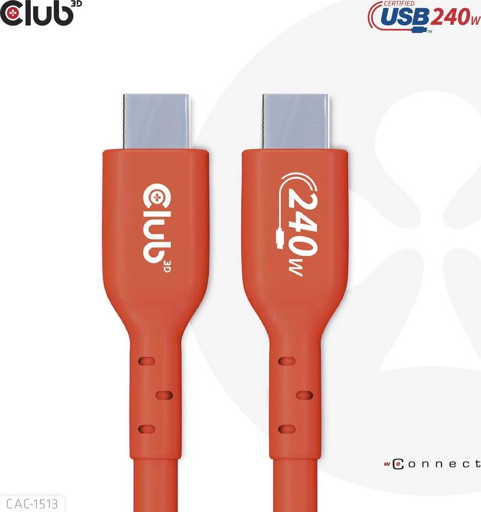 CLUB 3D USB2 Type-C dvikryptis kabelis 3m