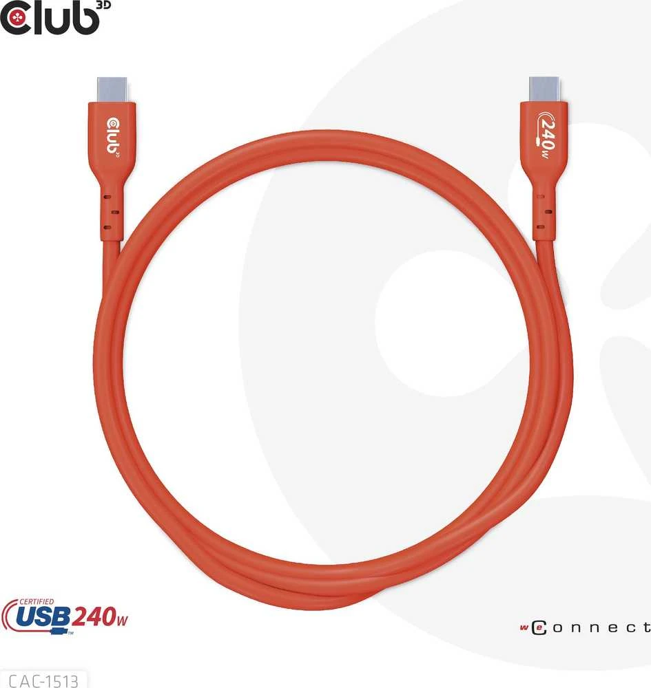 CLUB 3D USB2 Type-C dvikryptis kabelis 3m