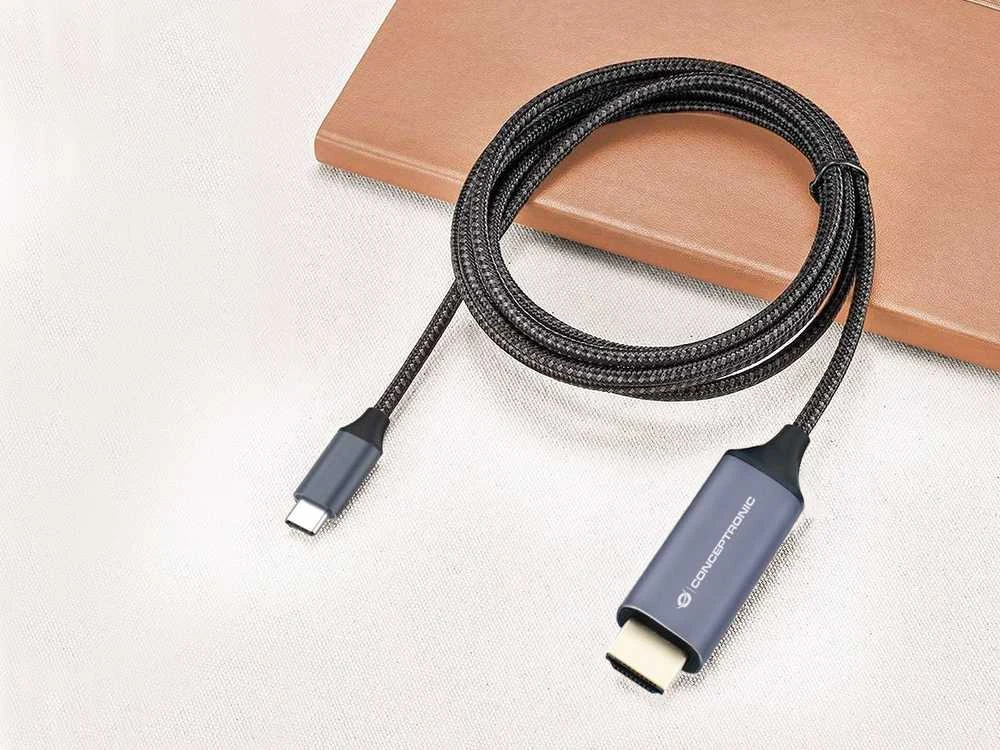 Kabelis USB Conceptronic USB-C - HDMI 2 m Juodai-sidabrinė (ABBY10G)