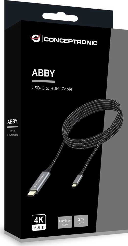 Kabelis USB Conceptronic USB-C - HDMI 2 m Juodai-sidabrinė (ABBY10G)